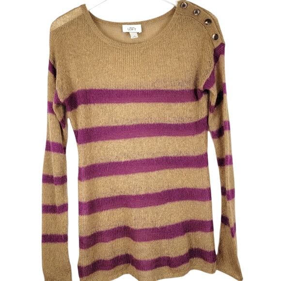 4/$20 LOFT Ann Taylor Mohair Blend Open Weave Crewneck Pullover Sweater Size XS - Picture 1 of 5